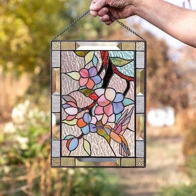 Alvik wanddecoratie van acrylglas met acryldruk, metalen ophangketting – achteraanzicht