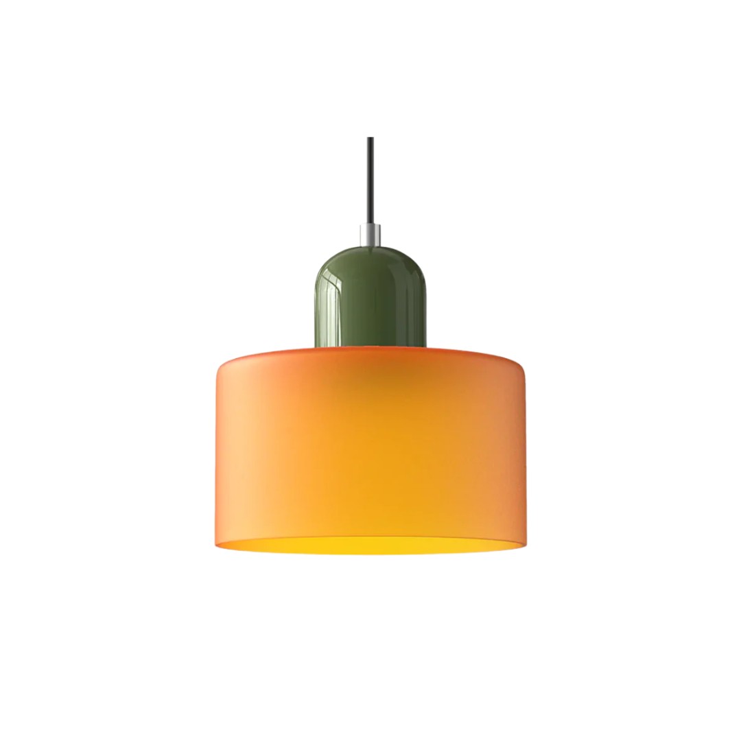 Arvid hanglamp van glas en metaal – in een woonkamer