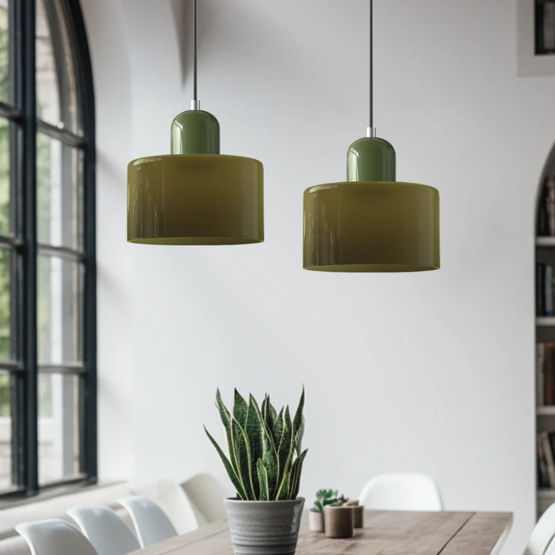 Arvid hanglamp van glas en metaal – zijaanzicht