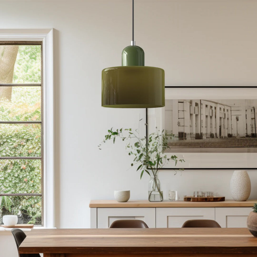 Arvid hanglamp van glas en metaal – in gebruik