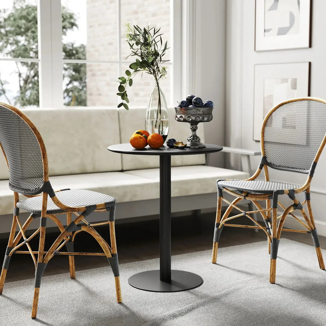 Ronde Eettafel voor 2 Personen – Stalen Frame – Geschikt voor Binnen en Buiten – Wit