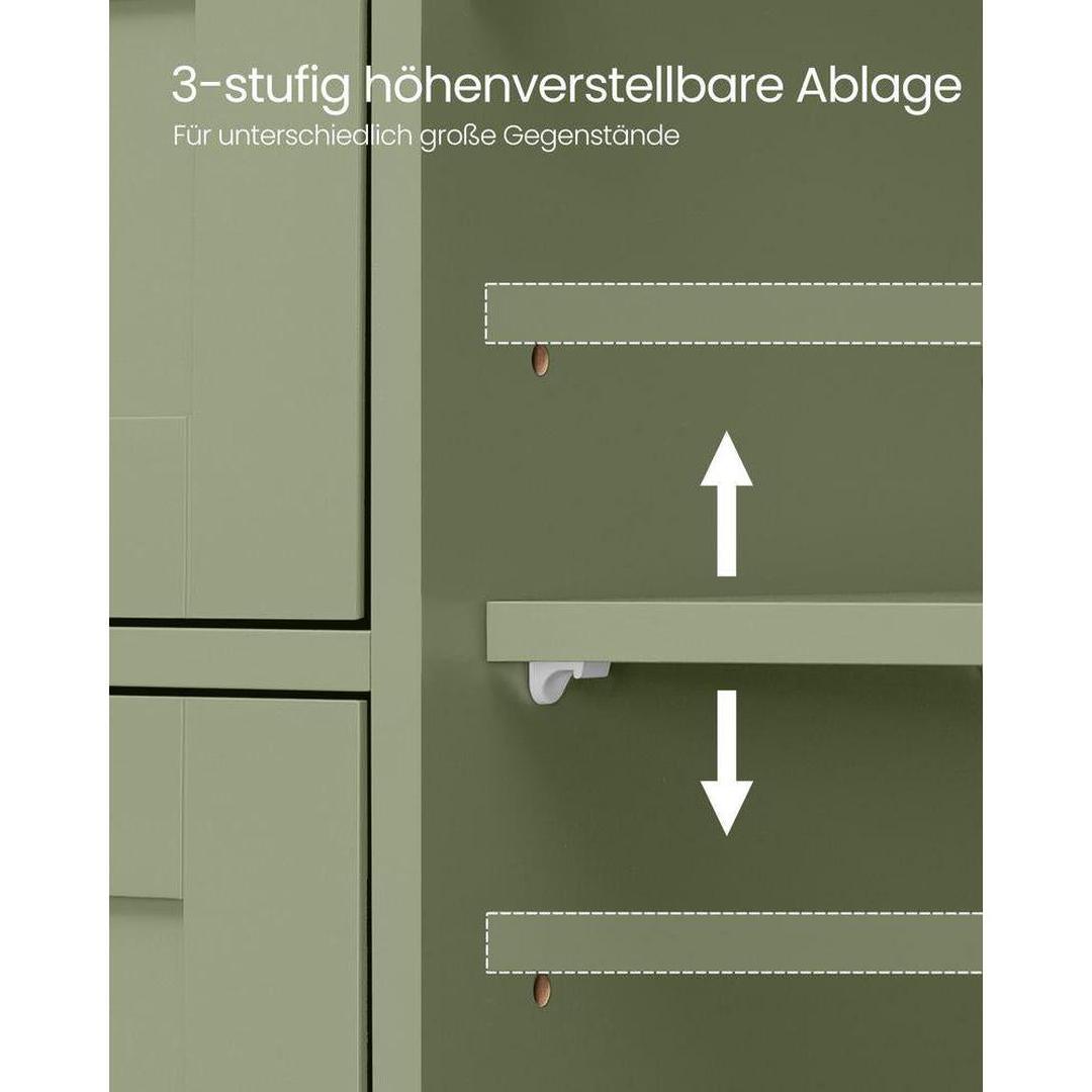 Badkamerkast – ladekast met deur en lades – hout – wit – 55×30×82 cm