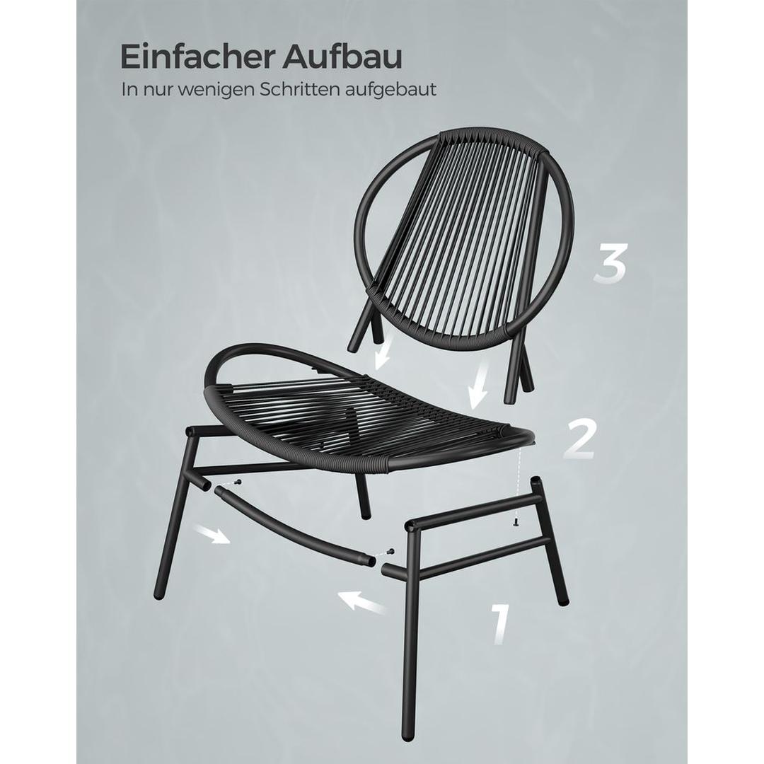 Balkonmeubelset set van 3 – met tafel en 2 stoelen, tuinset voor balkon en terras
