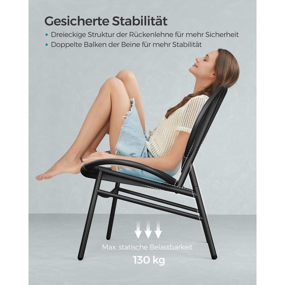 Tuin- en Balkonset – 3-delige Set met Tafel en 2 Stoelen – Geschikt voor Buiten en Balkon