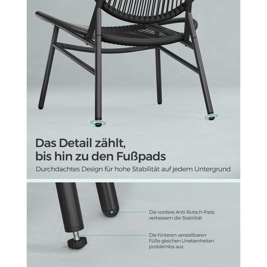 Balkonmeubelset set van 3 – met tafel en 2 stoelen, tuinset voor balkon en terras