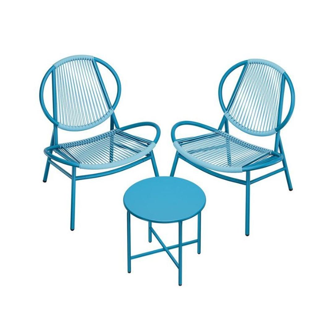 Tuin- en Balkonset – 3-delige Set met Tafel en 2 Stoelen – Geschikt voor Buiten en Balkon