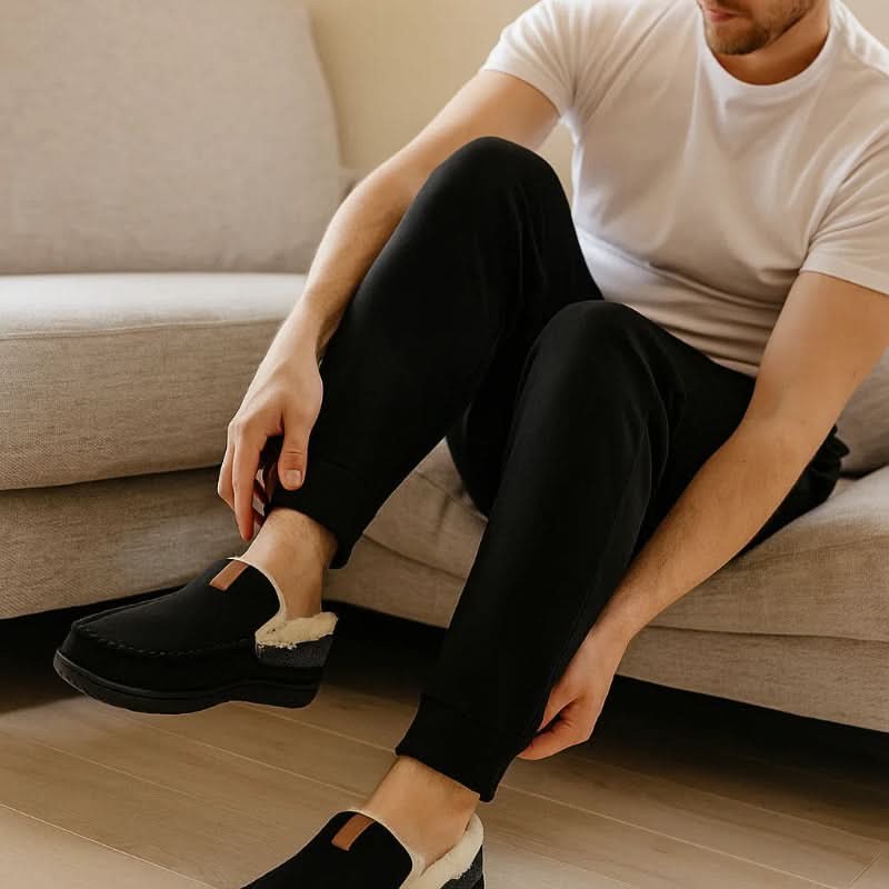 Bervik schoen in camel van synthetic wol, soft and heat-retaining – detailfoto van de afwerking