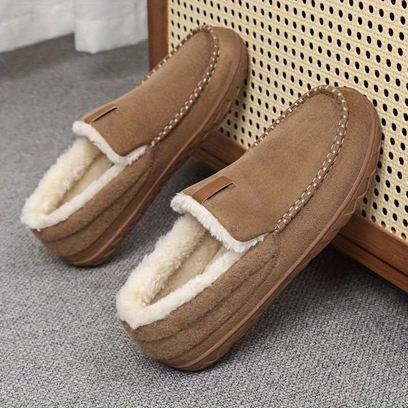 Bervik schoen in coffee van synthetic wol, soft and heat-retaining – zijaanzicht