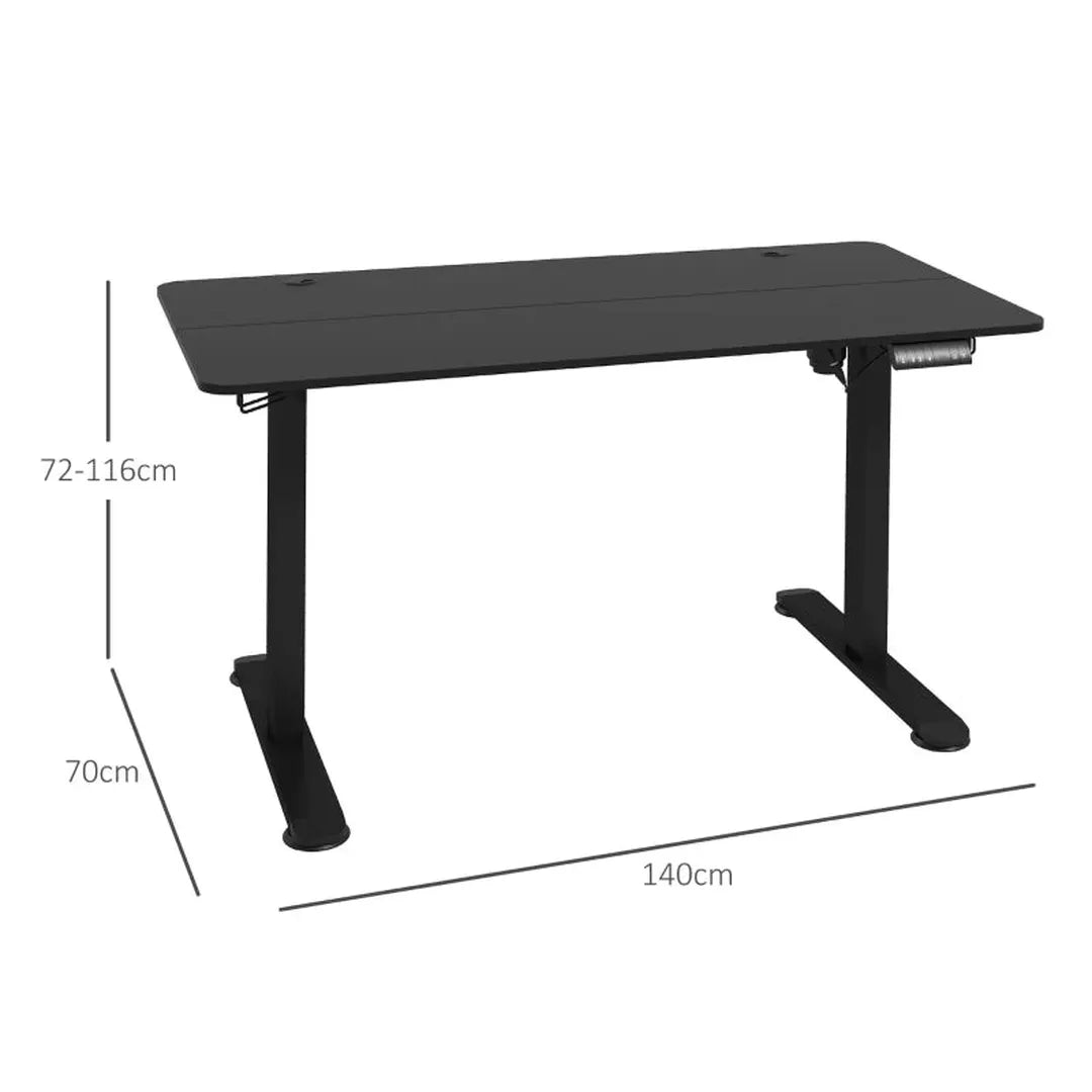 Elektrisch verstelbaar bureau wit – Zit-sta tafel 140x70 cm met geheugenfunctie, 4-delige tafelblad, anti-collisie en oververhittingsbeveiliging