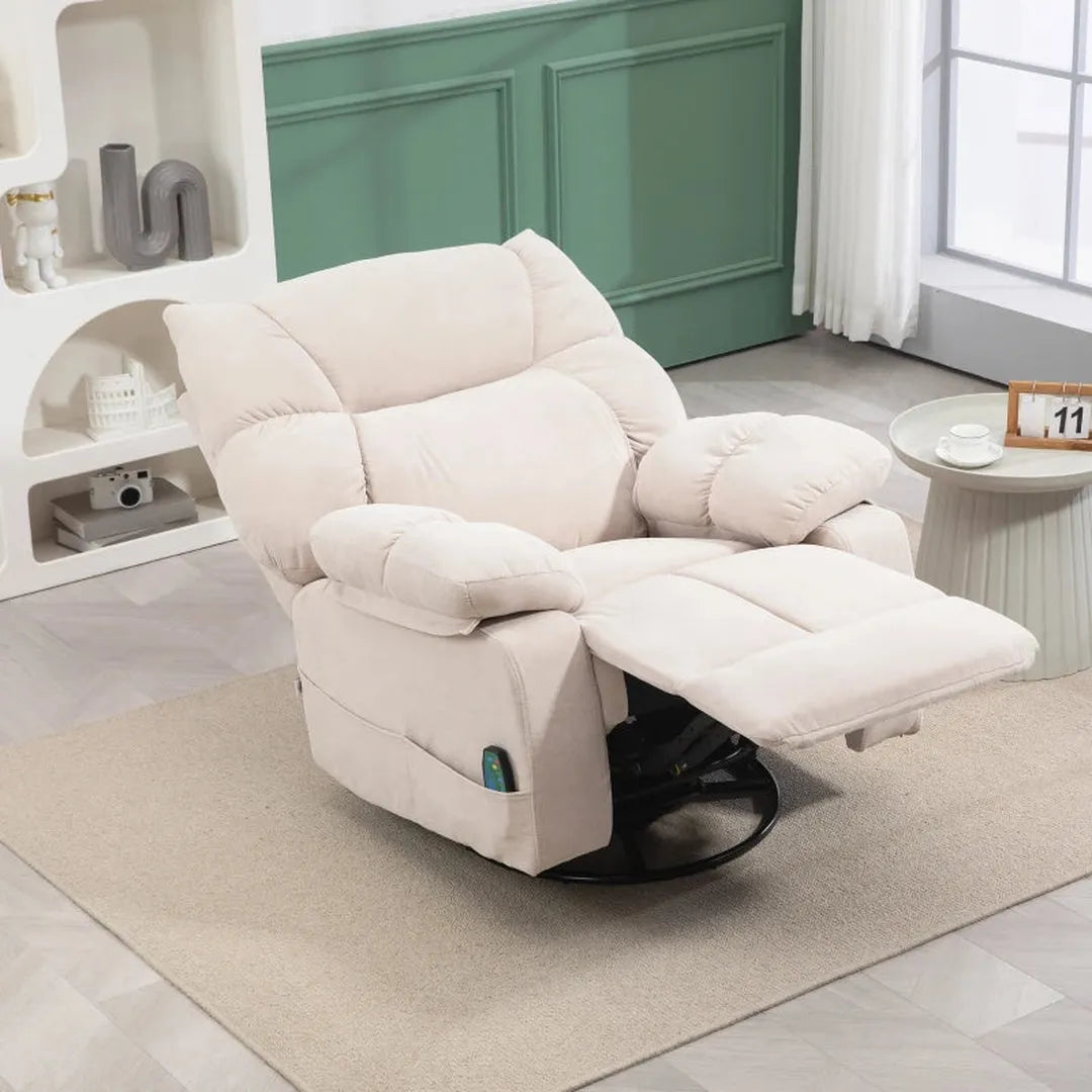 Massagestoel met warmte- en kantelfunctie – draaibaar – metalen frame – max. 150 kg – 98 x 90 x 98 cm
