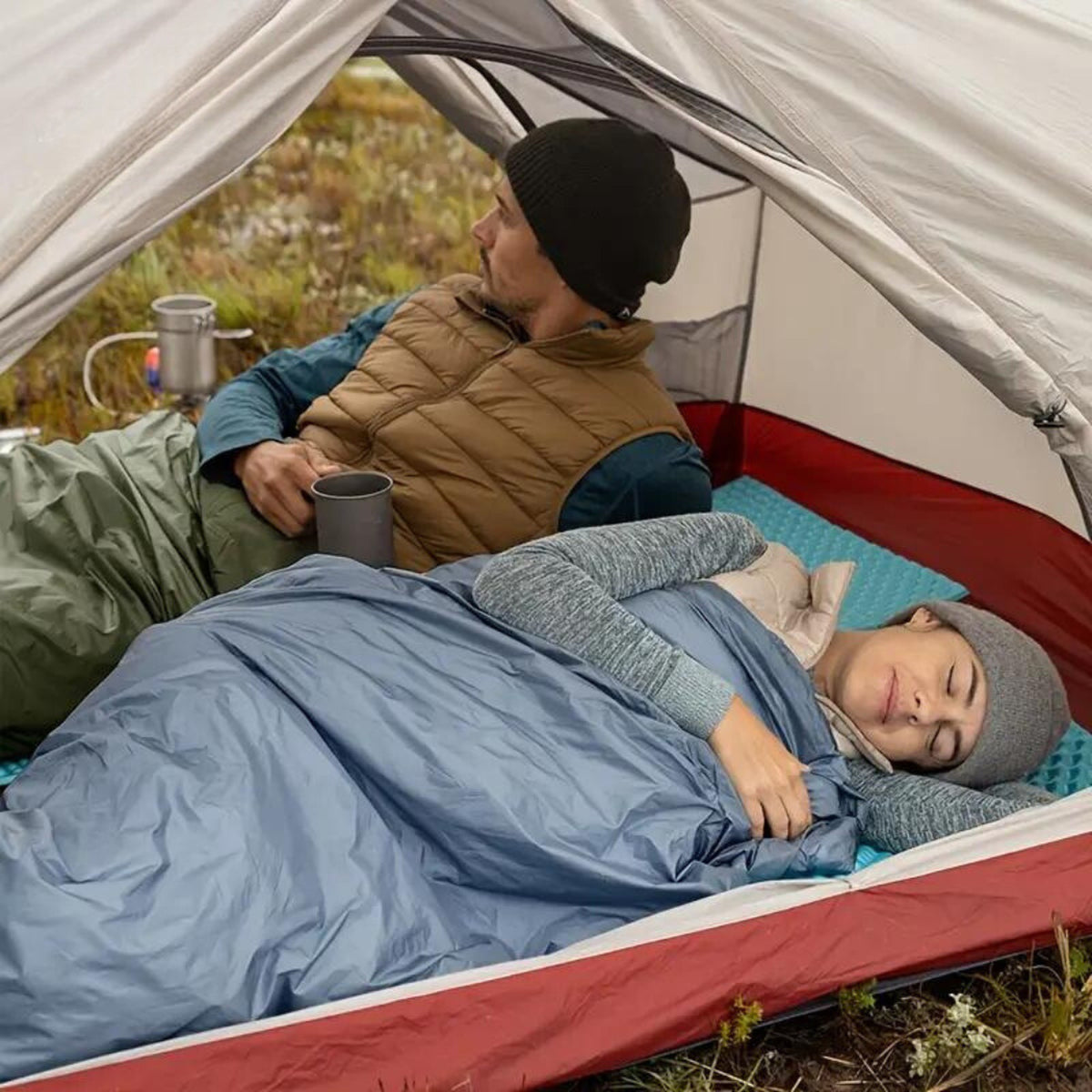 slaapzak – detailfoto van de afwerking