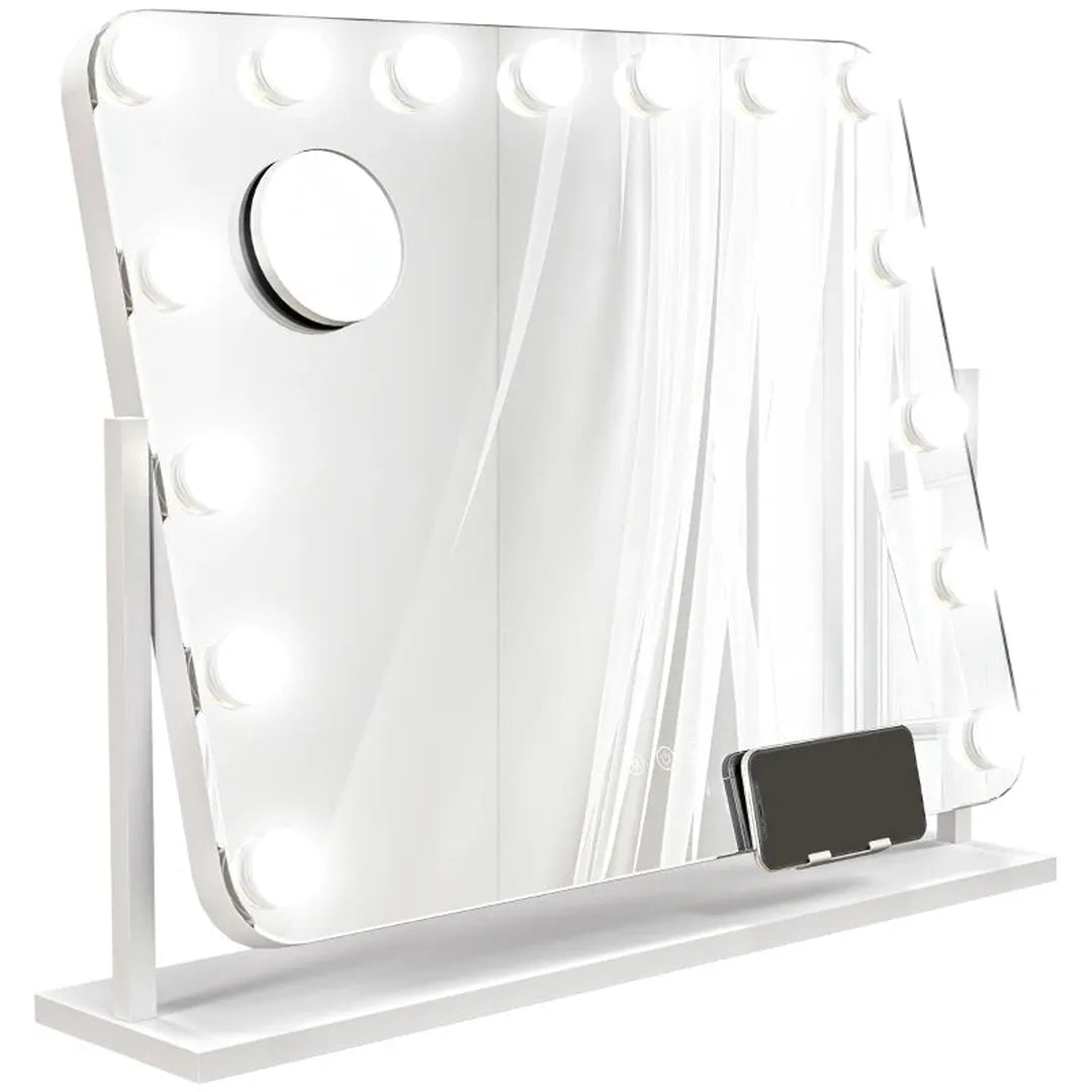 LED make-up spiegel – 3 lichtstanden – dimbaar – touchbediening – USB – 62,5 x 49,5 cm