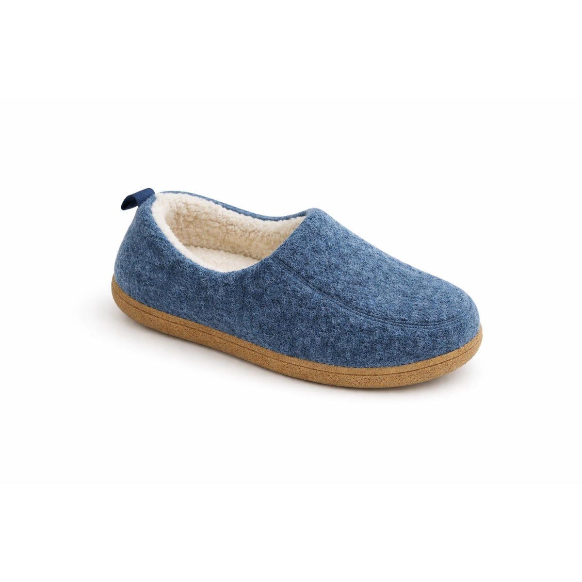 pantoffel in beige rood van traagschuim – van bovenaf gezien