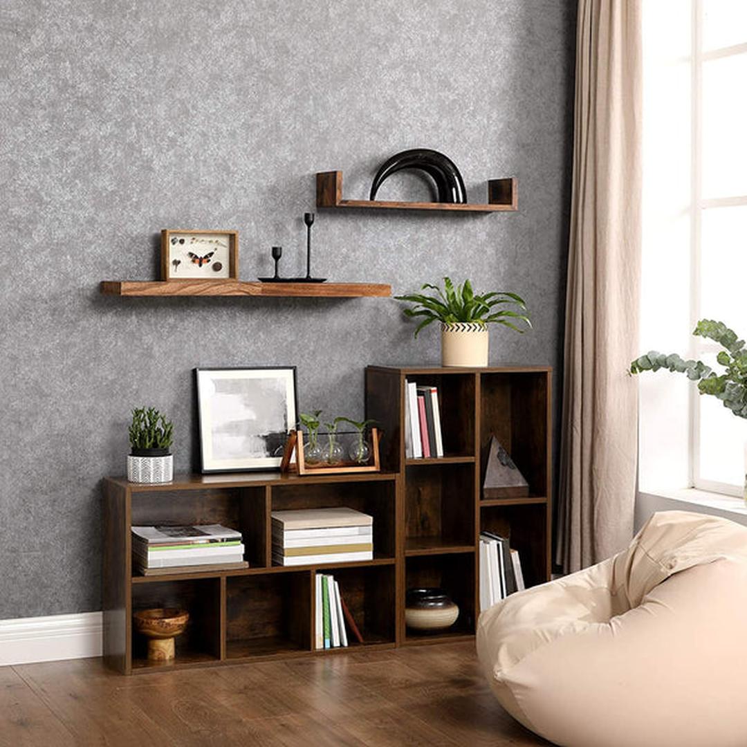 Boekenkast met 5 Vakken – Opbergkast van Hout in Bruin, ca. 50 × 25 × 80 cm