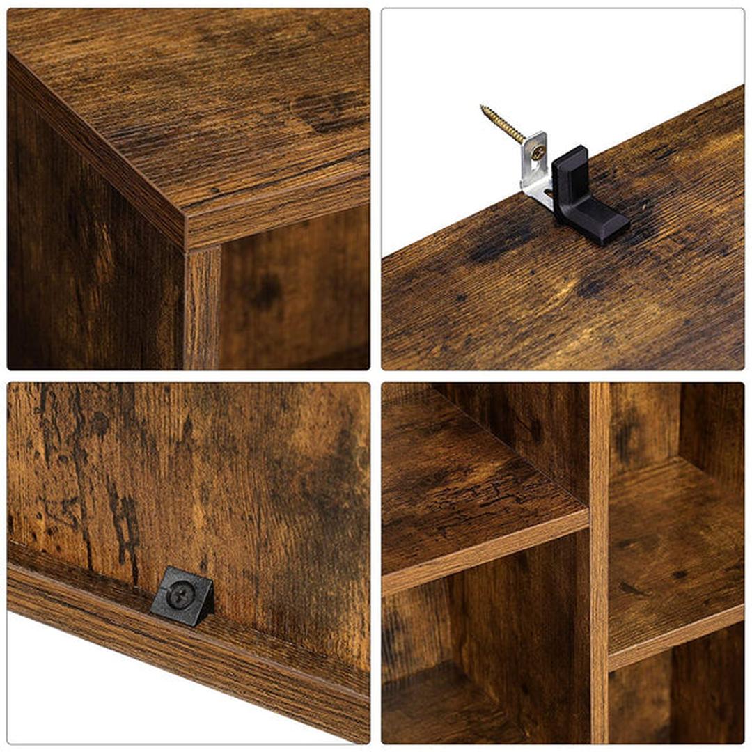Boekenkast met 5 Vakken – Opbergkast van Hout in Bruin, ca. 50 × 25 × 80 cm