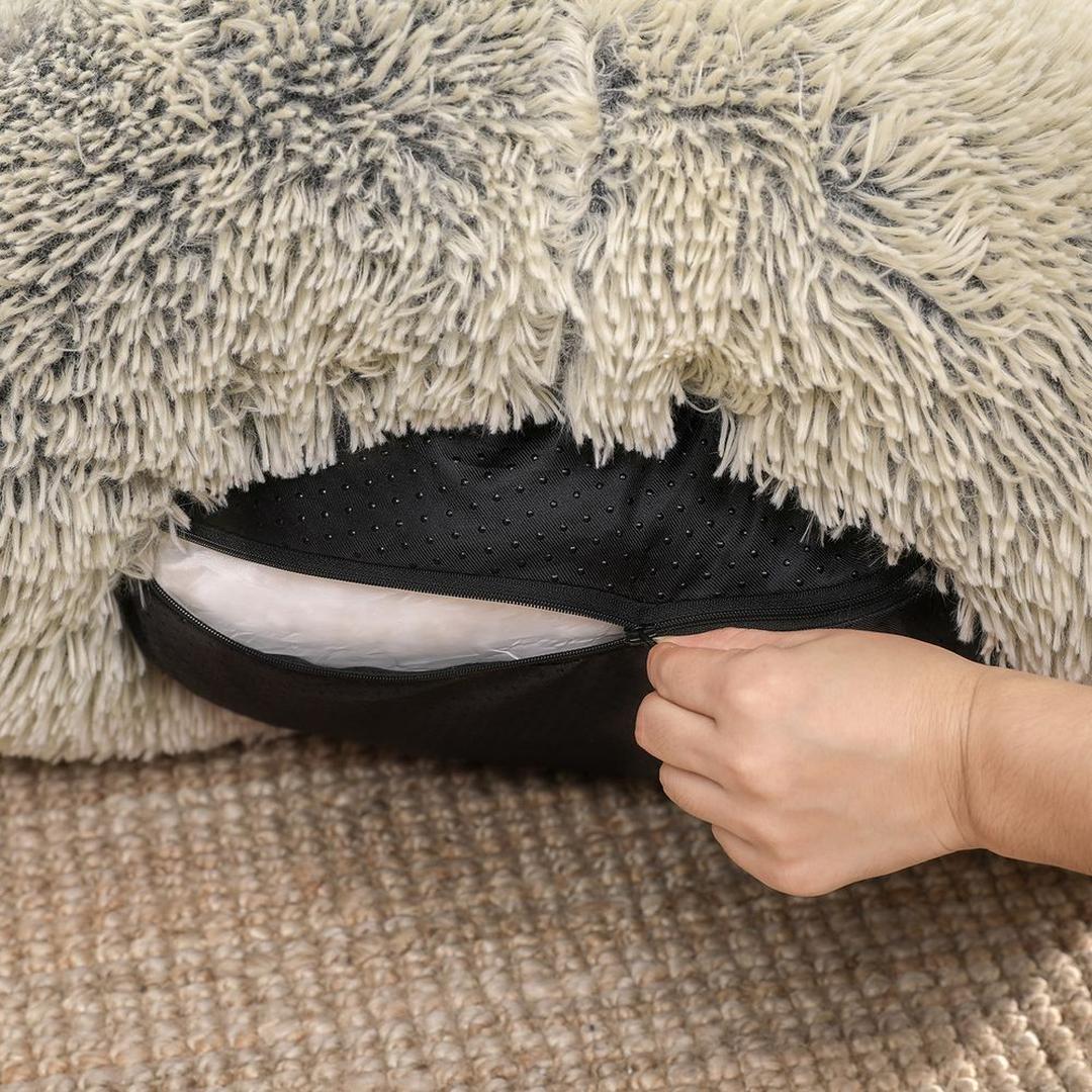 Donut hondenmand met memory foam – extra zacht pluche – afneembare vulling – antislip bodem