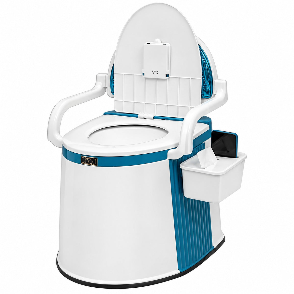 toilet in wit van hdpe-kunststof – vooraanzicht