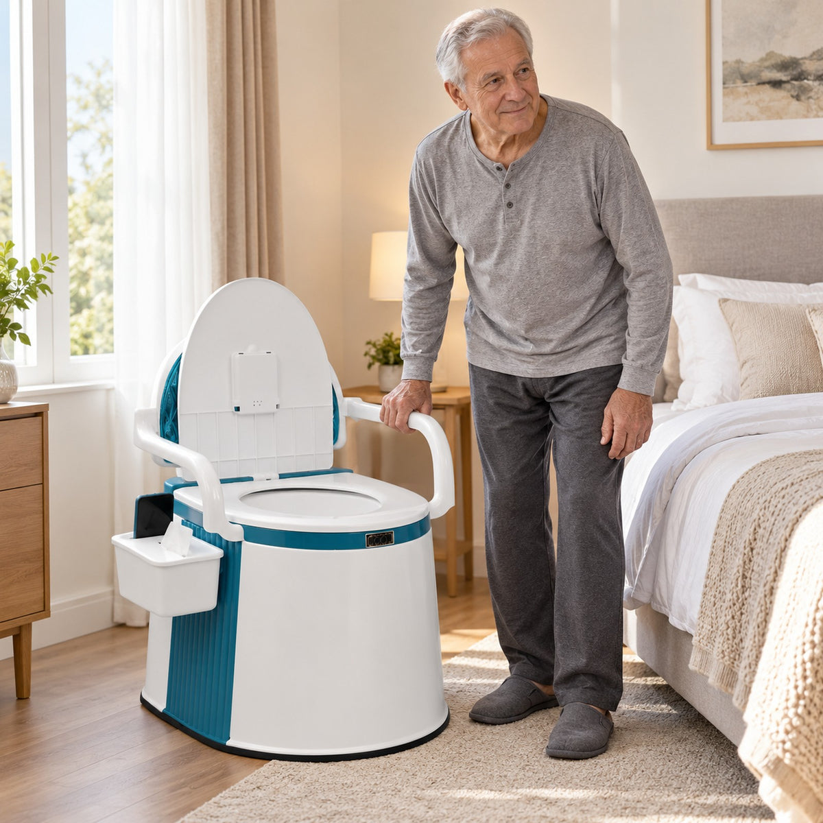 toilet van hdpe-kunststof – vooraanzicht