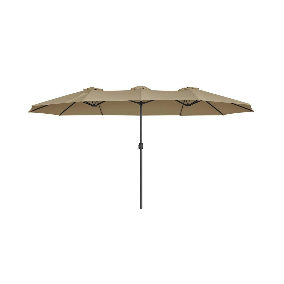Dubbele parasol 460 x 270 cm – UPF 50+ UV-bescherming – stalen frame Ø48 mm – met slingermechanisme
