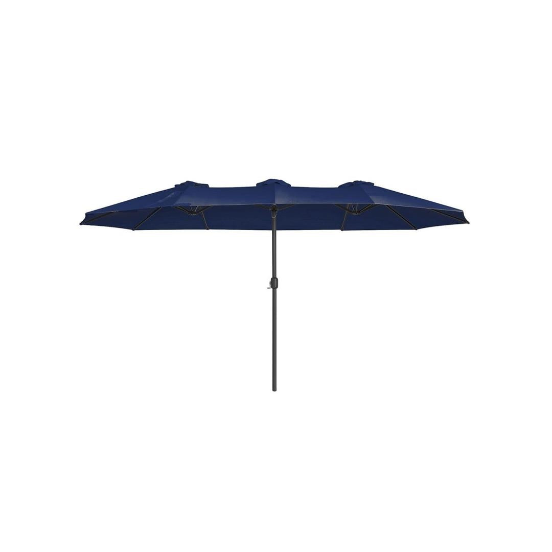 Dubbele parasol 460 x 270 cm – UPF 50+ UV-bescherming – stalen frame Ø48 mm – met slingermechanisme