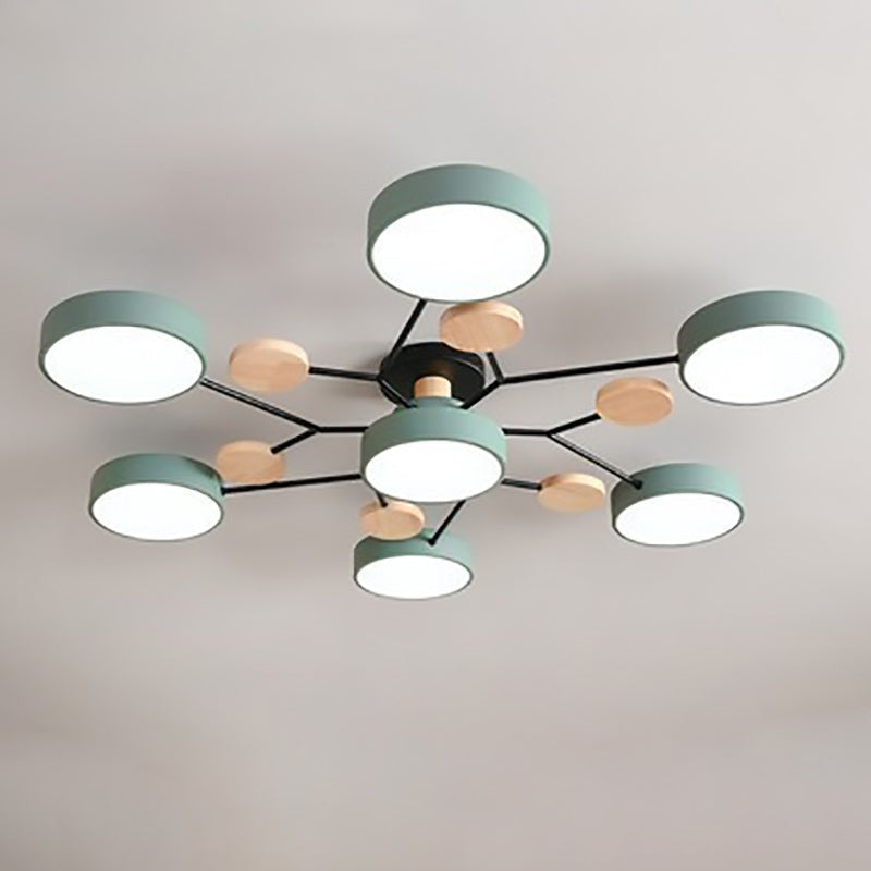 Elvara plafondlamp van ijzer, acryl, hout – in gebruik (19)