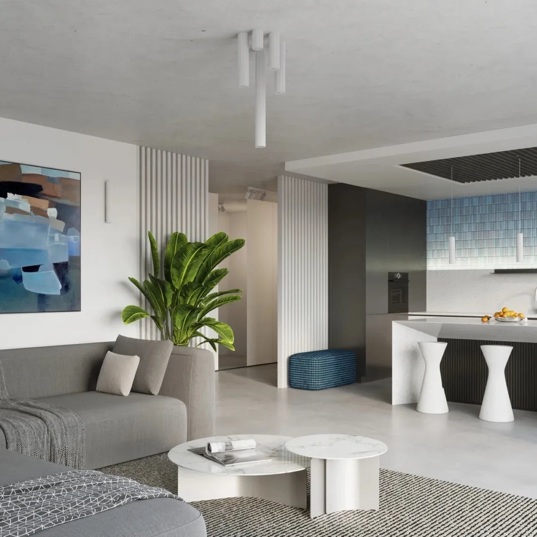 Witte Plafondlamp KARBON 10 – Moderne Lamp voor Woonkamer, Keuken of Hal