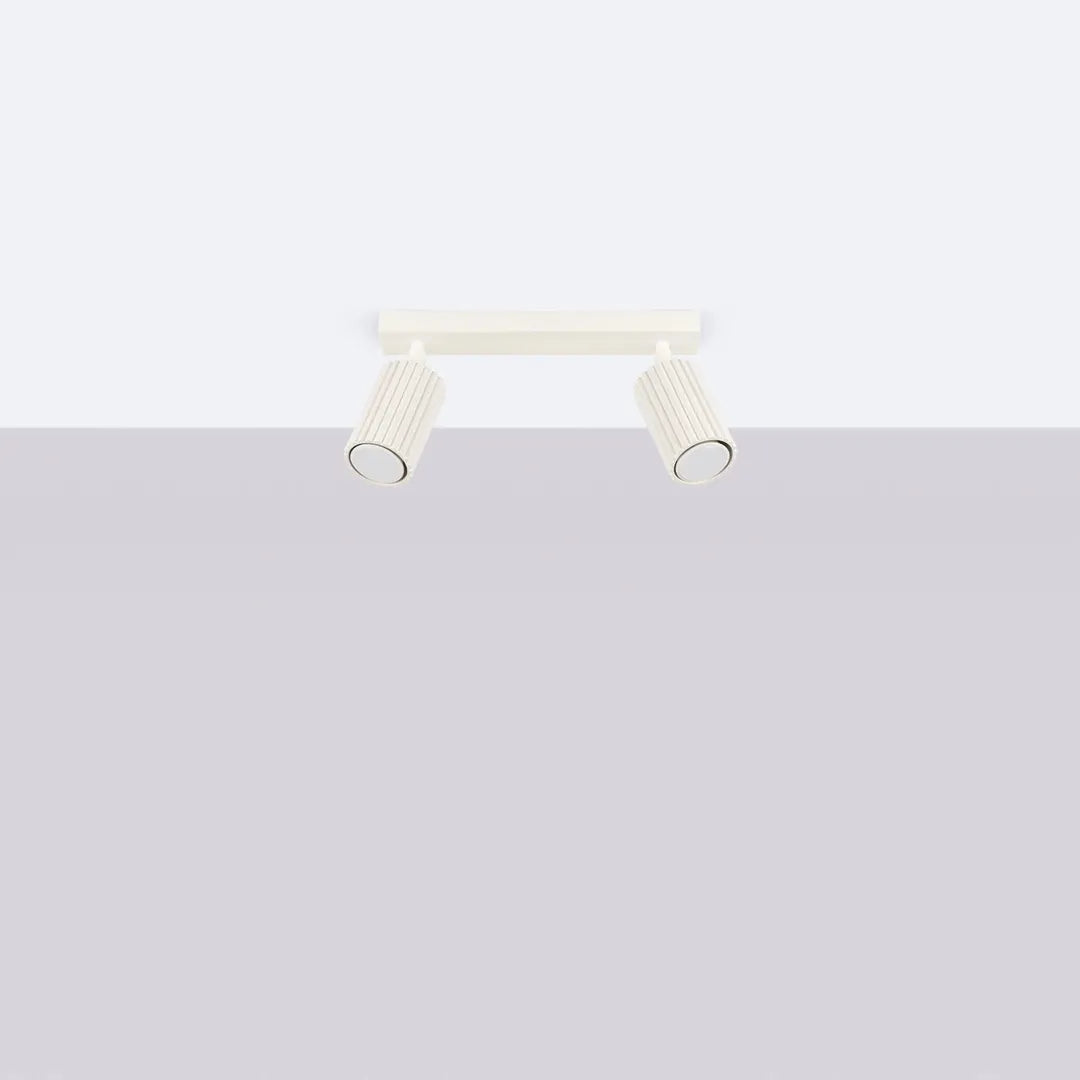 Beige Plafondlamp KARBON met 2 Lichtpunten – Moderne Lamp voor Woonkamer, Keuken of Hal