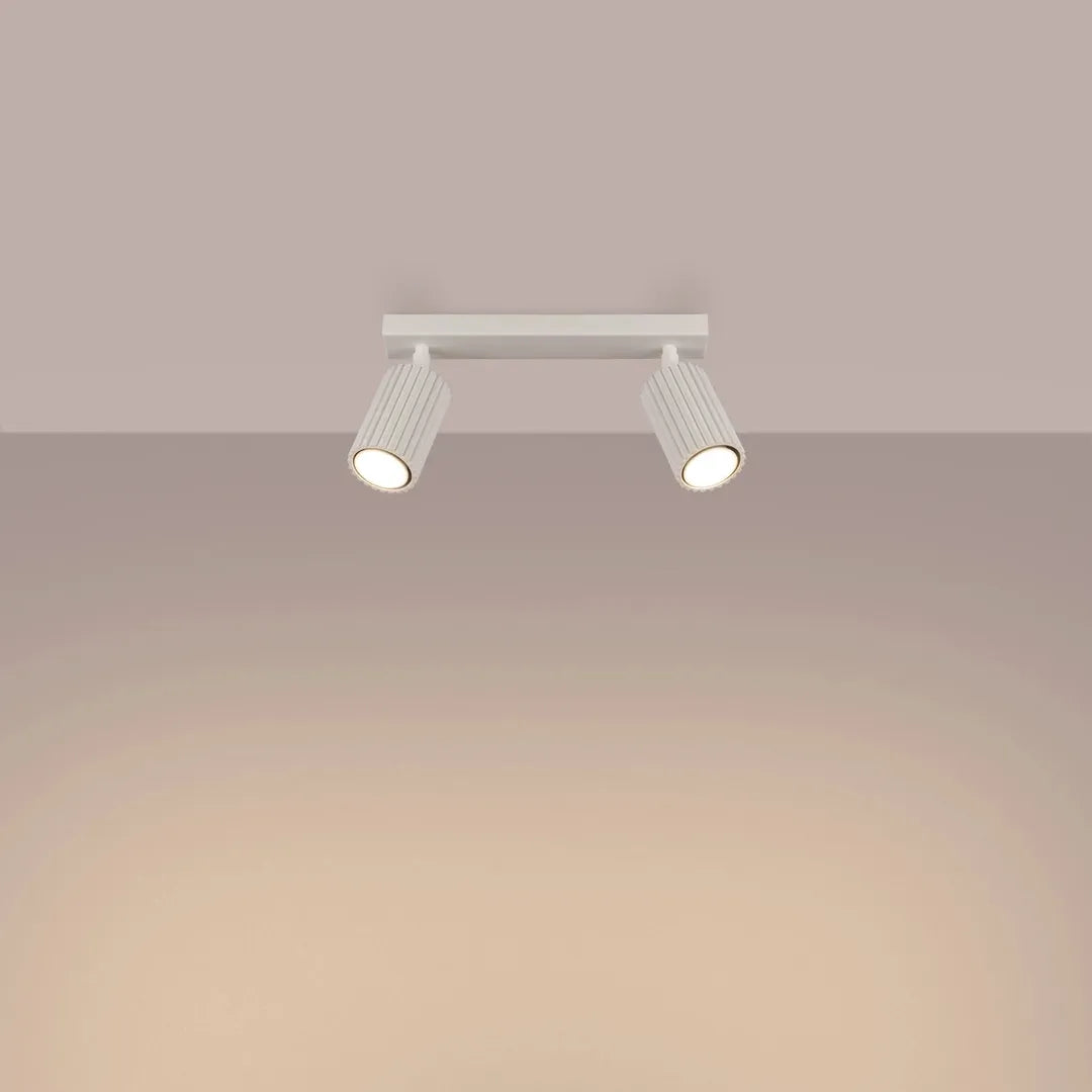 Beige Plafondlamp KARBON met 2 Lichtpunten – Moderne Lamp voor Woonkamer, Keuken of Hal