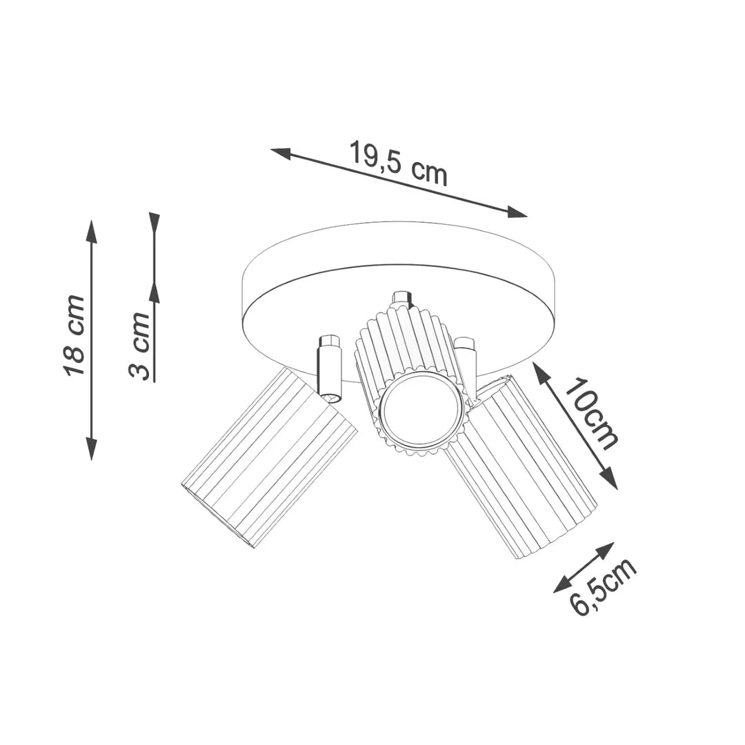 Beige Plafondlamp KARBON met 3 Lichtpunten – Moderne Lamp voor Woonkamer, Keuken of Hal