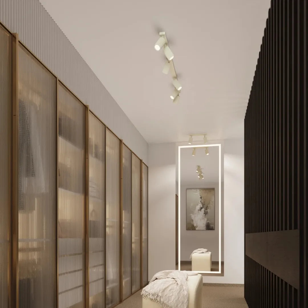 Beige Plafondlamp KARBON met 3 Lichtpunten – Moderne Lamp voor Woonkamer, Keuken of Hal