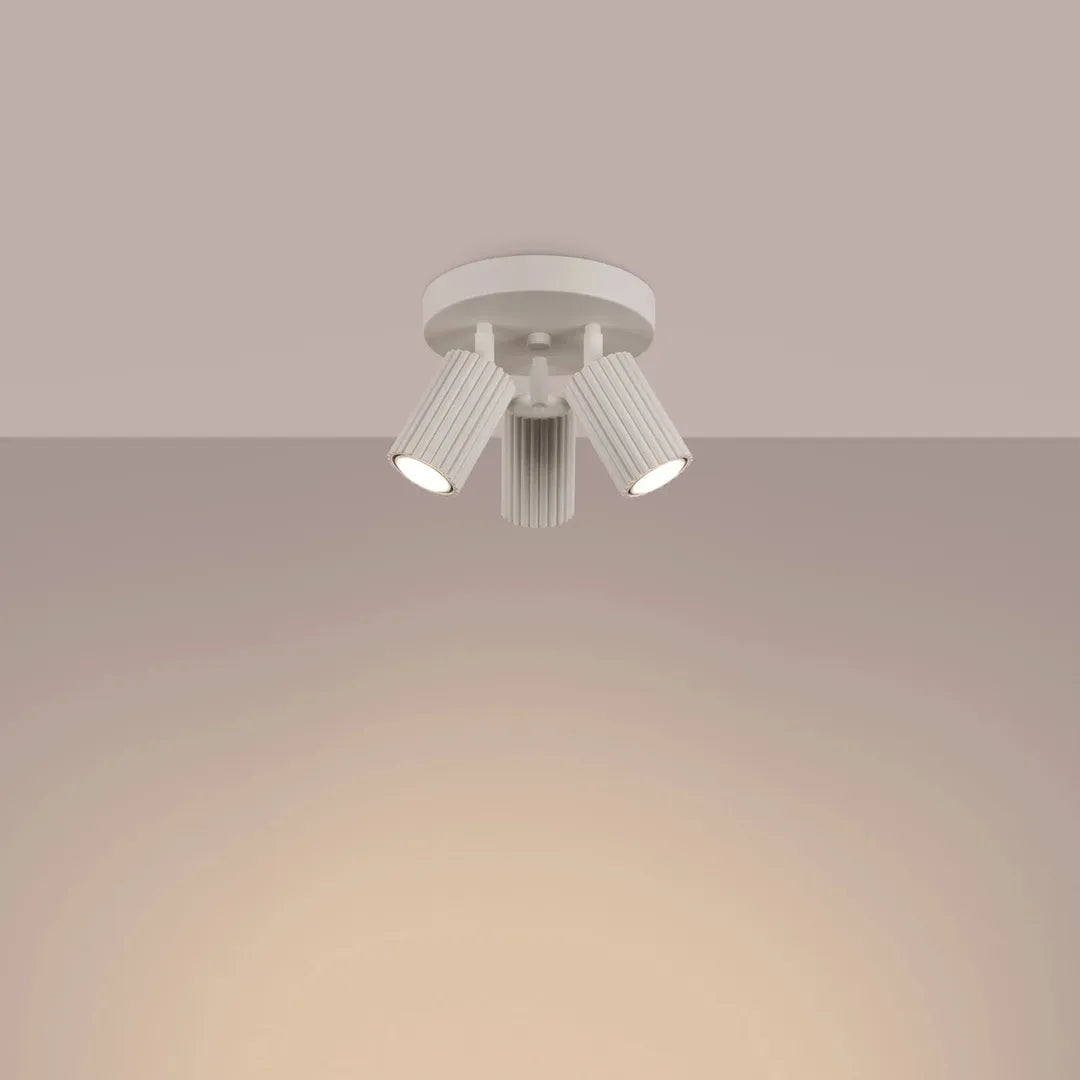 Beige Plafondlamp KARBON met 3 Lichtpunten – Moderne Lamp voor Woonkamer, Keuken of Hal