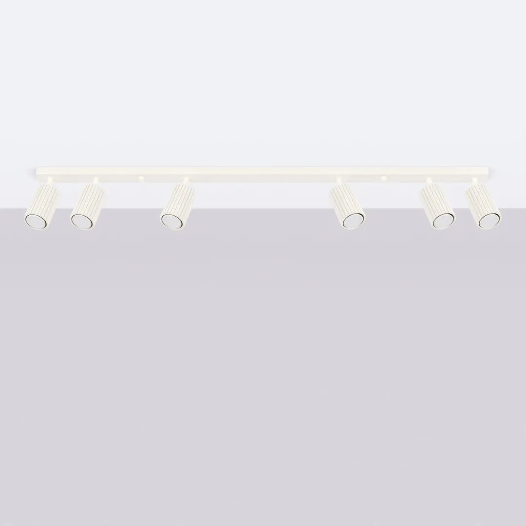 Beige Plafondlamp KARBON met 6 Lichtpunten – Moderne Designlamp voor Woonkamer, Eetkamer of Hal