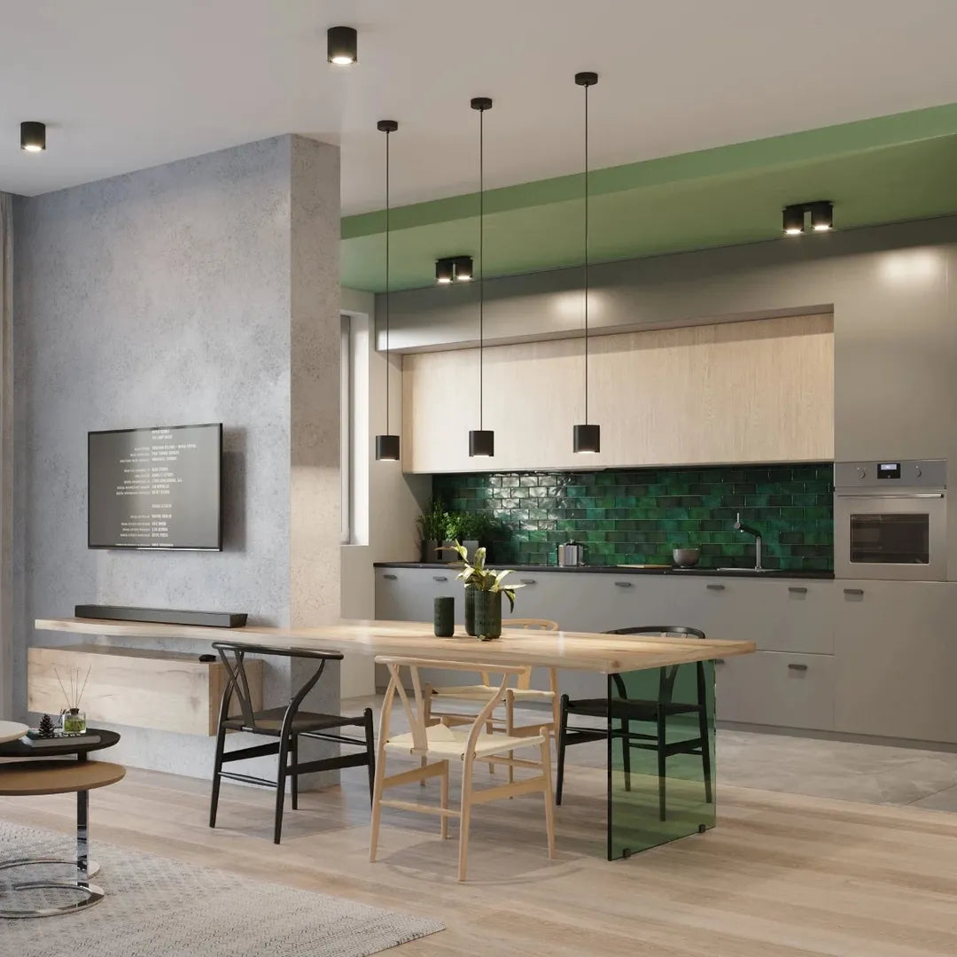 Zwarte Plafondlamp ORBIS 1 – Moderne Enkellamps Armatuur voor Woonkamer, Keuken of Hal