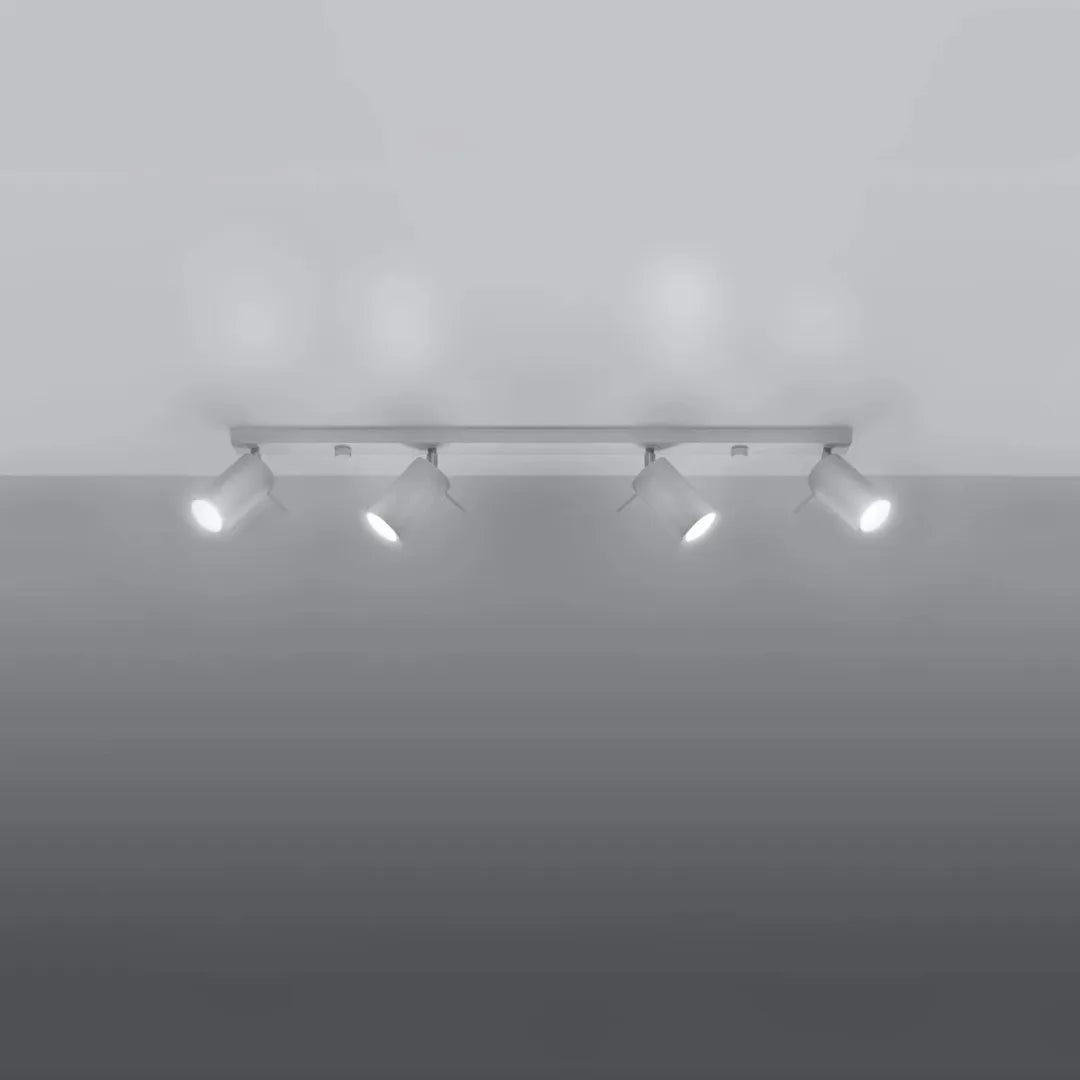 Witte Plafondlamp RING met 4 Lichtpunten – Moderne Designlamp voor Woonkamer, Keuken of Hal