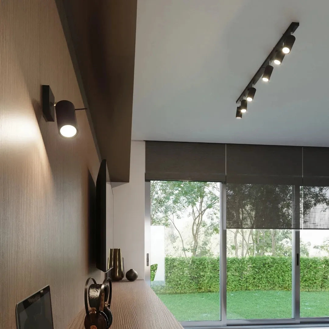 Zwarte Plafondlamp RING met 6 Lichtpunten – Moderne Designlamp voor Woonkamer, Eetkamer of Hal