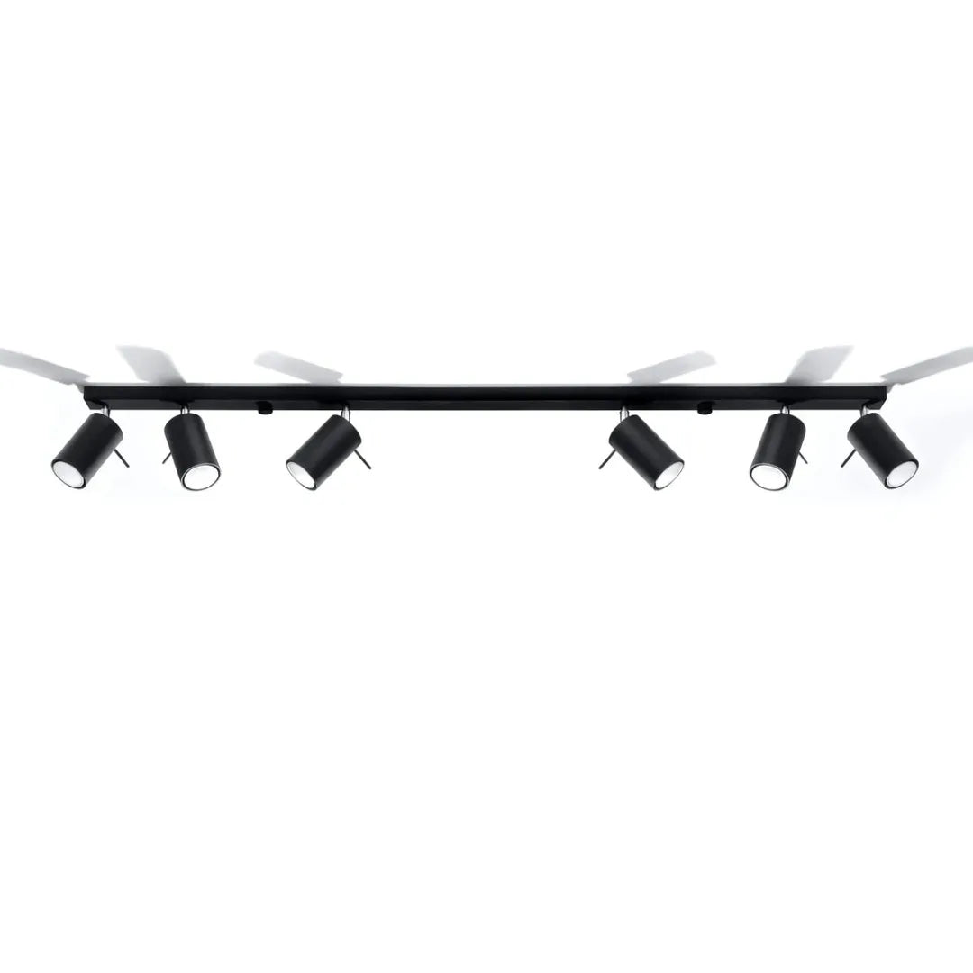 Zwarte Plafondlamp RING met 6 Lichtpunten – Moderne Designlamp voor Woonkamer, Eetkamer of Hal