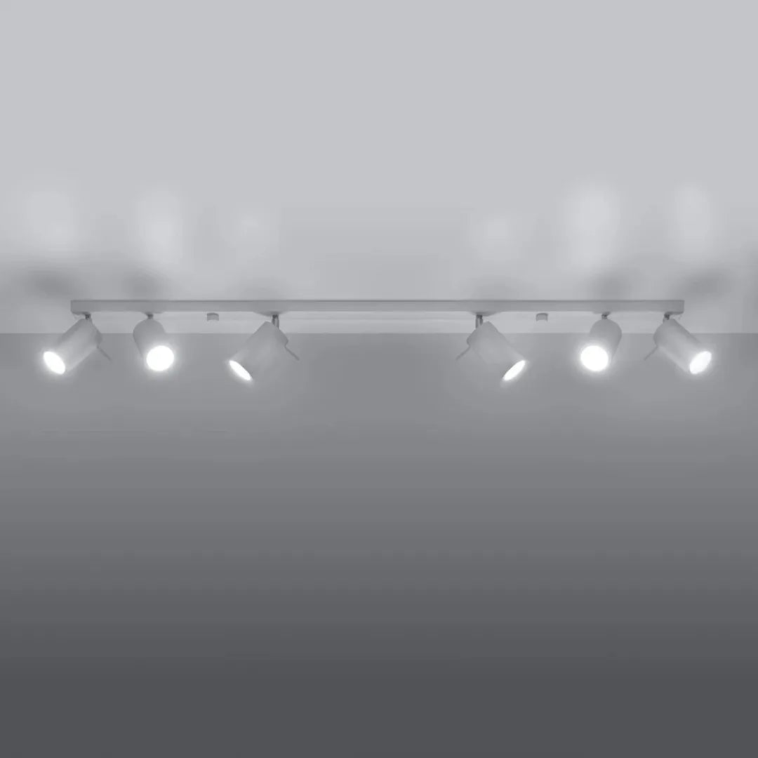 Witte Plafondlamp RING met 6 Lichtpunten – Moderne Designlamp voor Woonkamer, Eetkamer of Hal