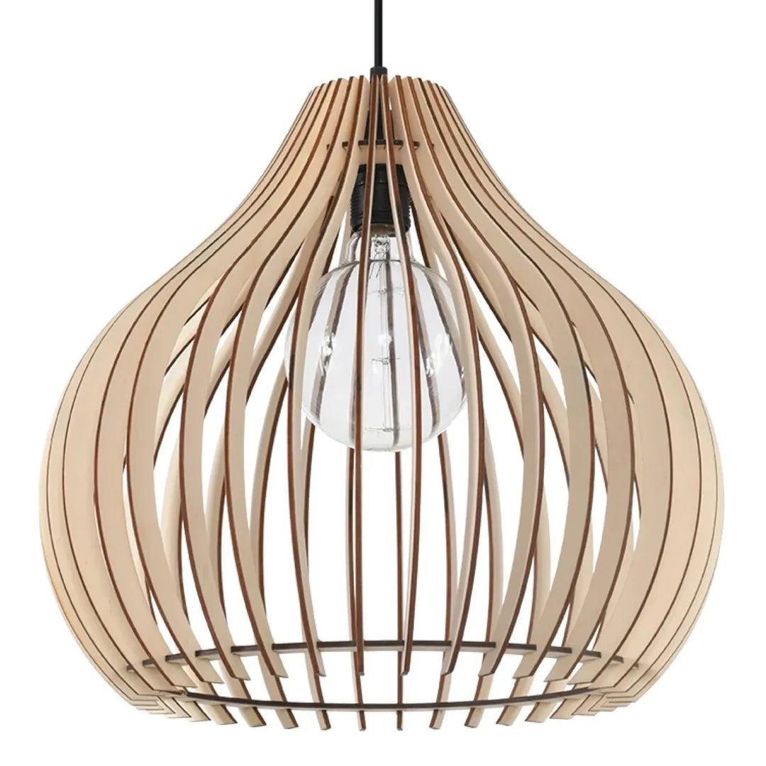 Houten Hanglamp APRILLA – Natuurlijke Sfeerverlichting voor Woonkamer, Eetkamer of Slaapkamer