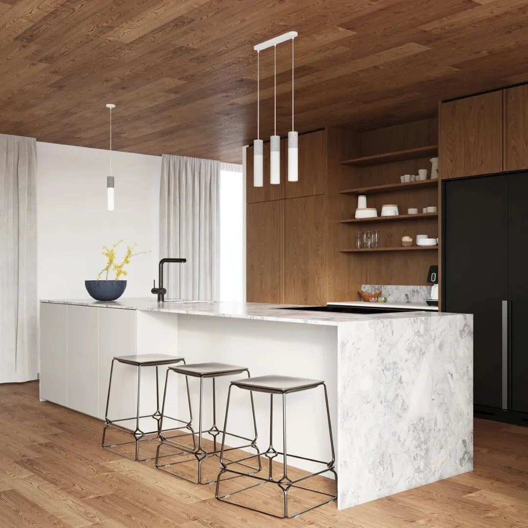 Witte Hanglamp BORGIO met 3 Lichtpunten – Moderne Plafondlamp voor Eetkamer, Keuken of Woonkamer