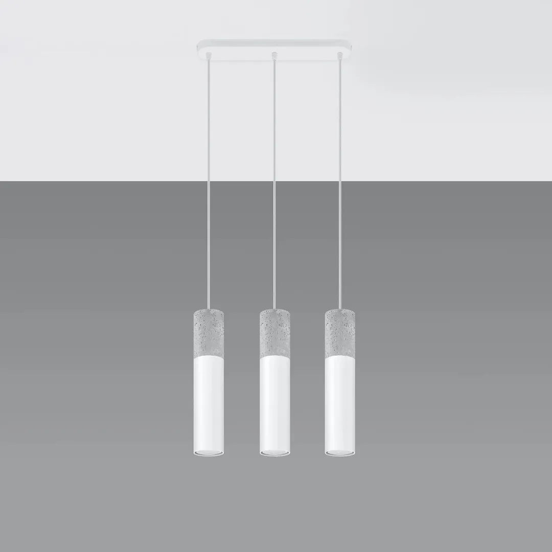 Witte Hanglamp BORGIO met 3 Lichtpunten – Moderne Plafondlamp voor Eetkamer, Keuken of Woonkamer