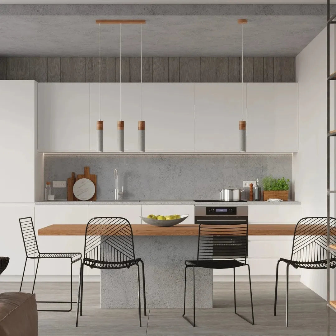 Grijze Hanglamp ZANE met 3 Lichtpunten – Moderne Plafondlamp voor Eetkamer, Keuken of Woonkamer