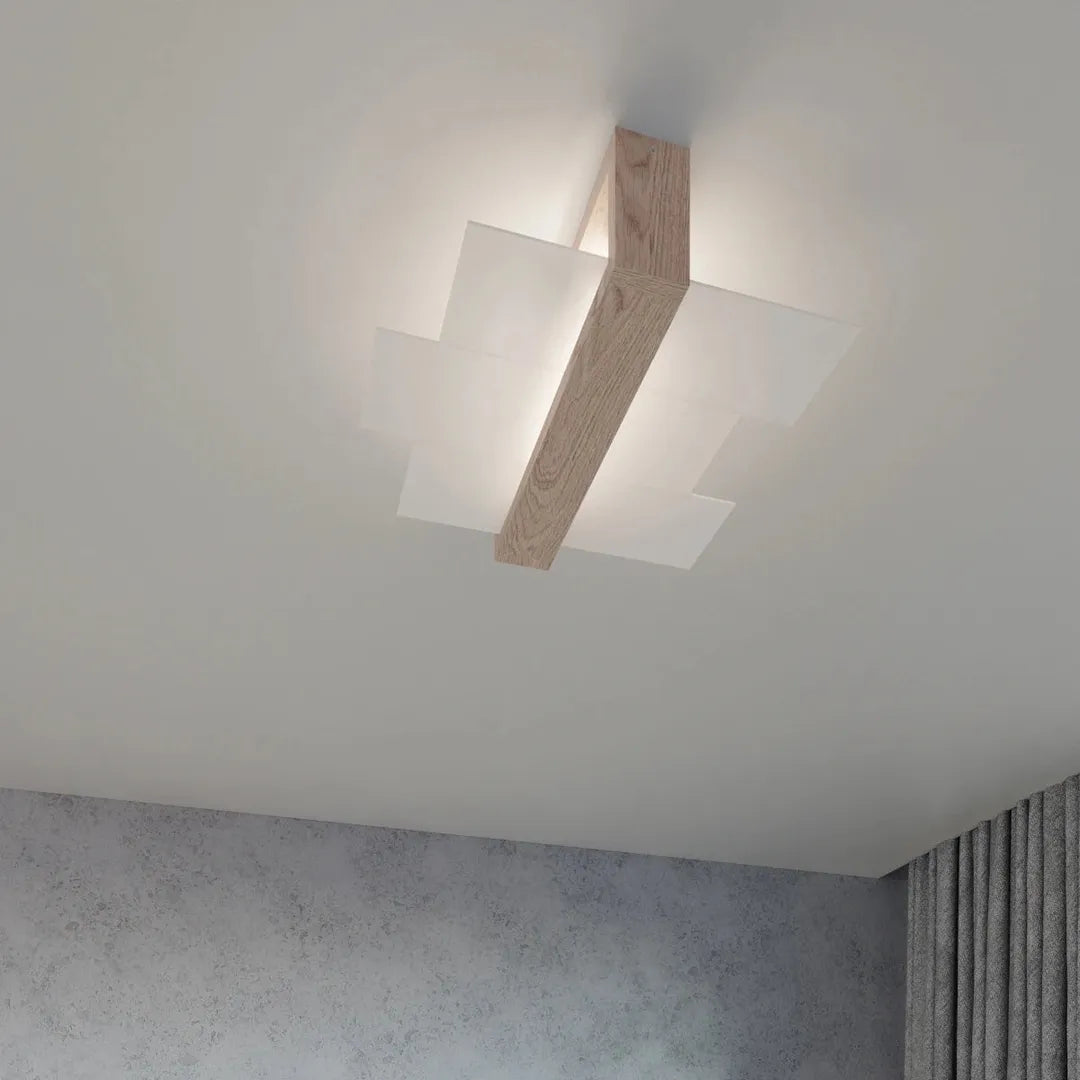 Wandlamp FENIKS 1 van Natuurlijk Hout – Moderne Muurlamp voor Woonkamer, Hal of Slaapkamer