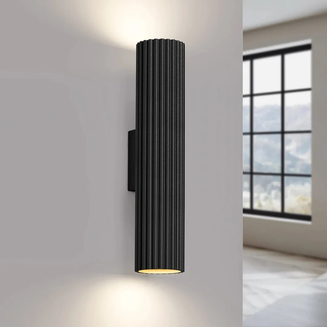 Zwarte Wandlamp KARBON 30 – Moderne Muurlamp voor Woonkamer, Slaapkamer of Hal