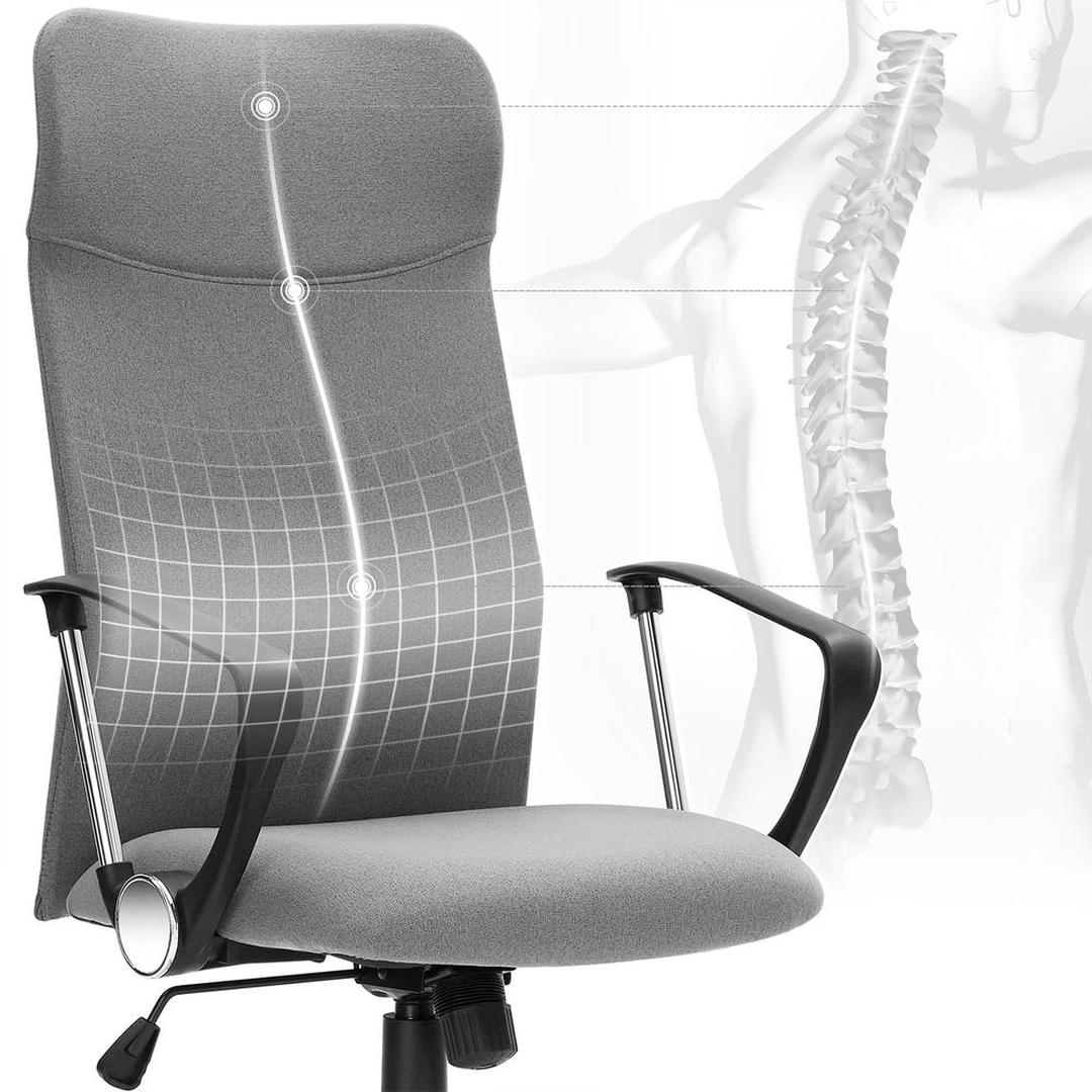 Ergonomische bureaustoel met comfortabele stofbekleding – verstelbare kantoorstoel – steun voor rug en nek