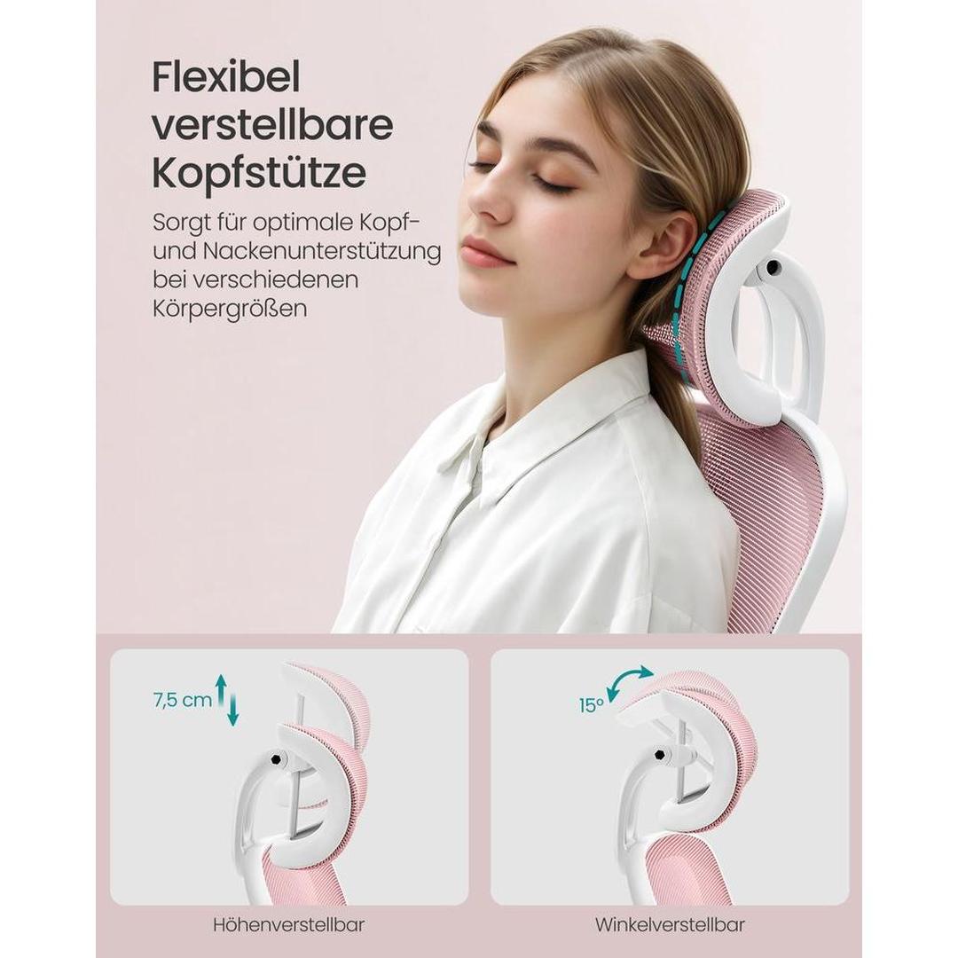 Ergonomische bureaustoel met hoofdsteun – verstelbare rugleuning – comfort en ondersteuning – zwart