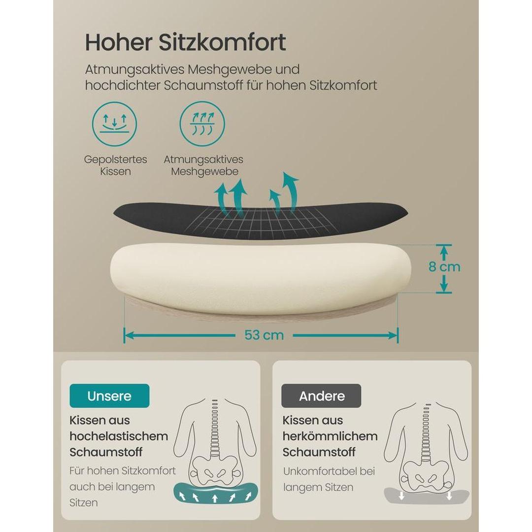 Ergonomische bureaustoel met hoofdsteun – verstelbare rugleuning – comfort en ondersteuning – zwart