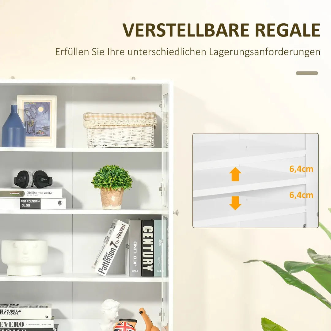 Boekenkast met 9 vakken en lade – multifunctioneel opbergmeubel met kantelbeveiliging, 60 × 26 × 158 cm