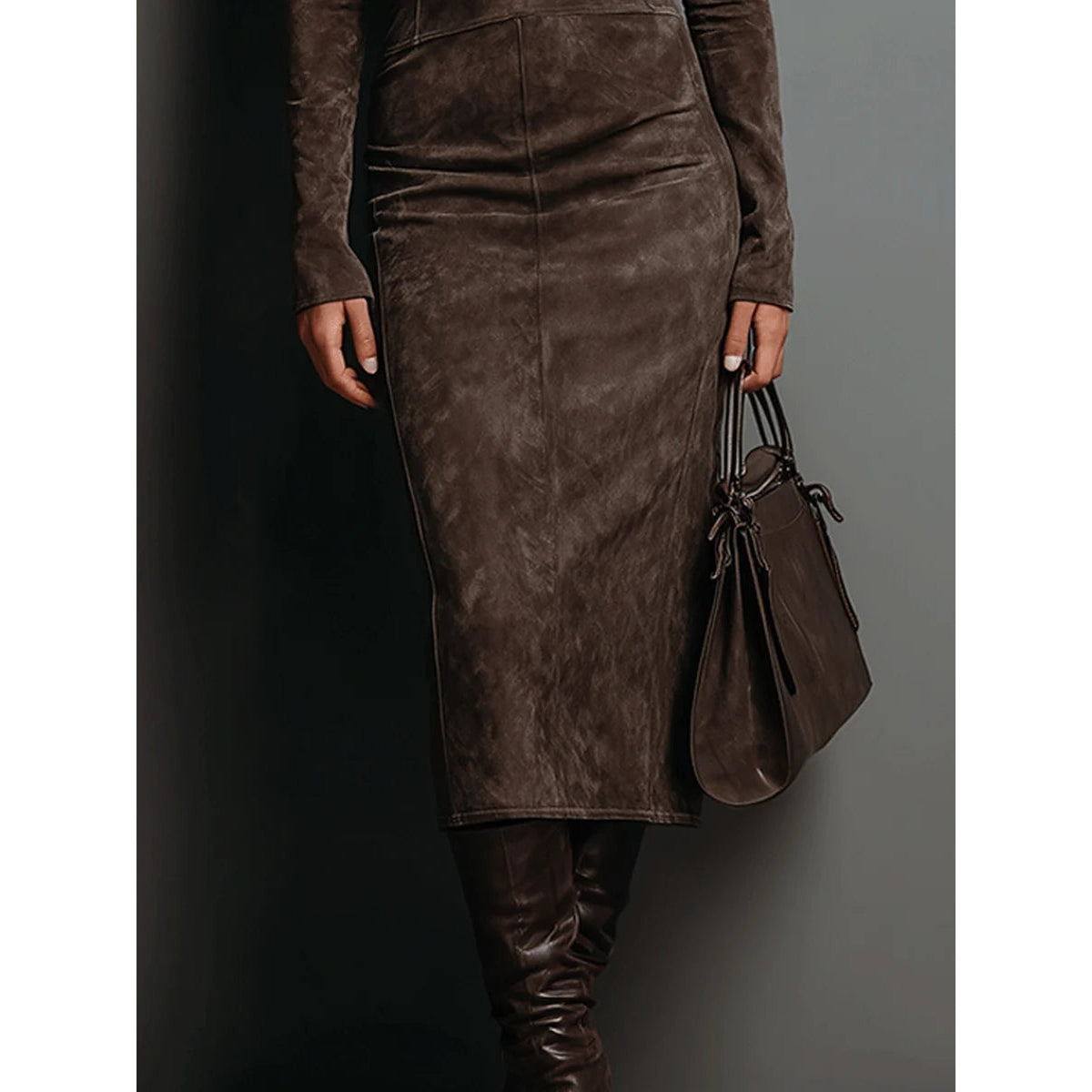 midi-jurk – detailfoto van de afwerking