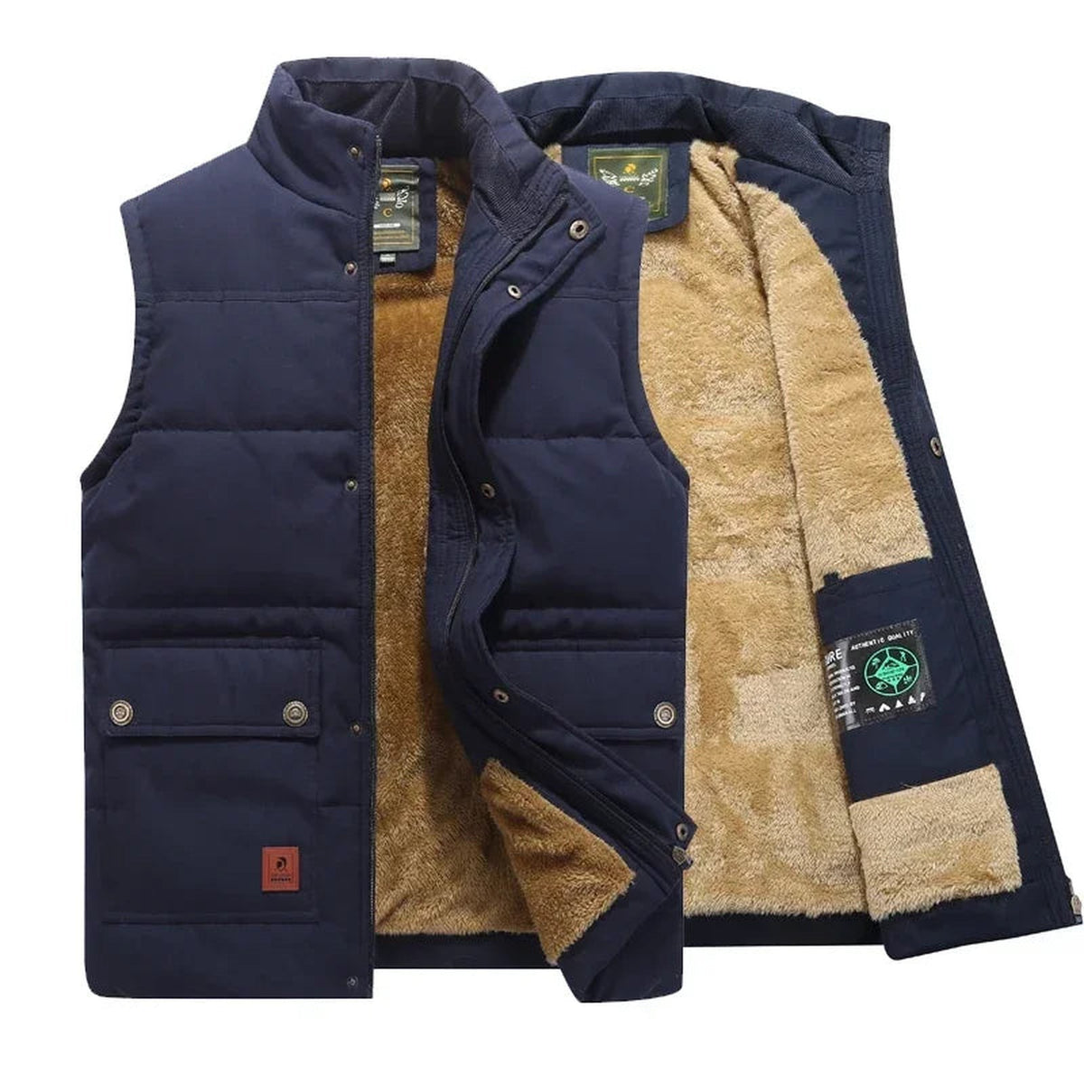 bodywarmer in legergroen – vooraanzicht