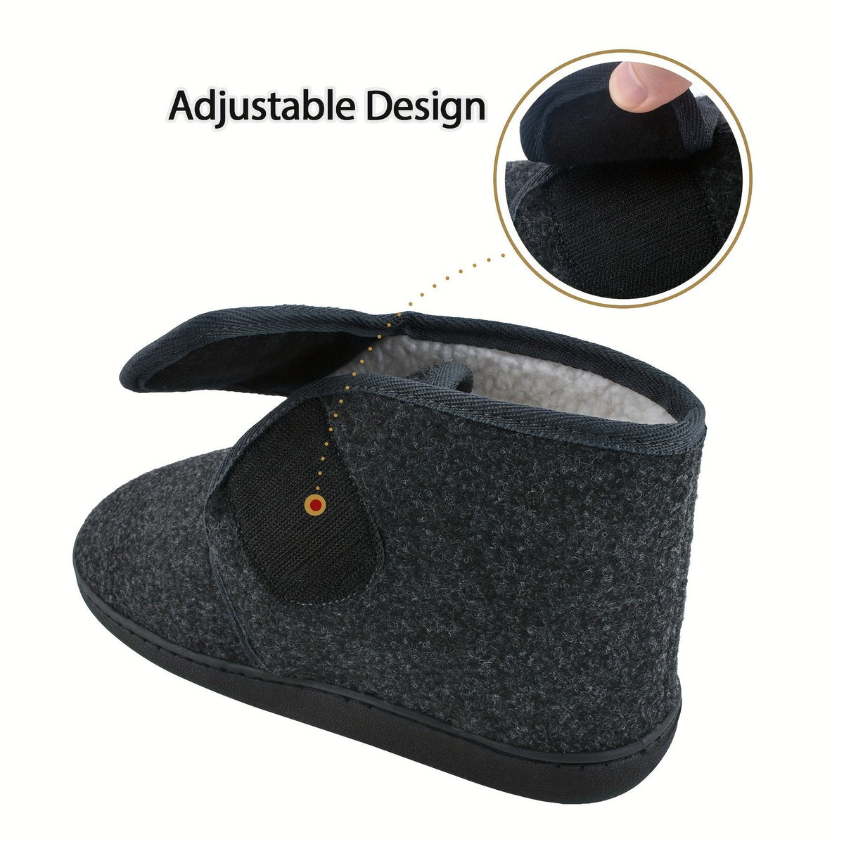 pantoffel – detailfoto van de afwerking